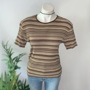 v i n t a g e :: Slouchy Y2K Striped Ribbed Emo Top